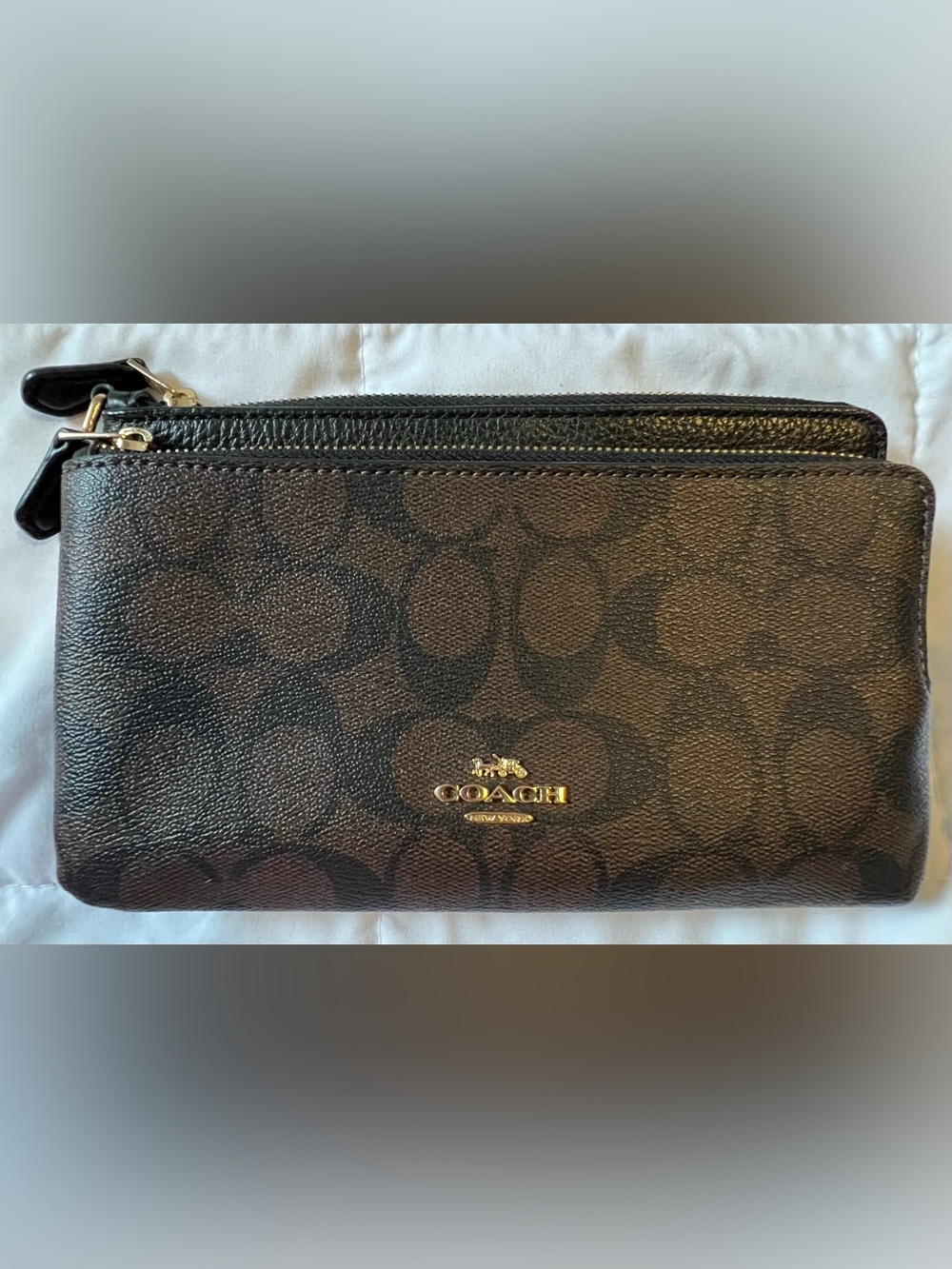 Coach Double Zip Wallet in Signature Canvas
